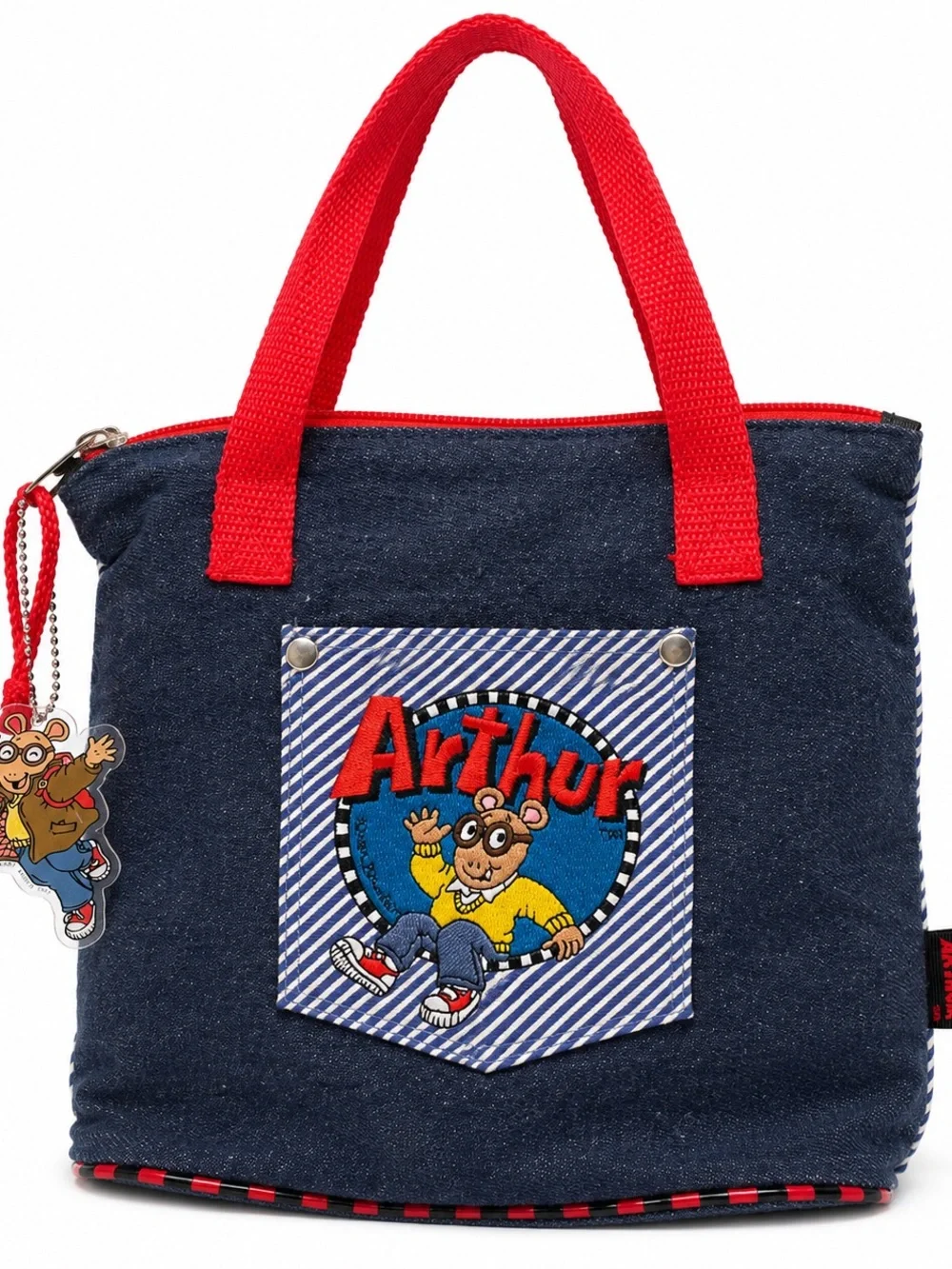 Vintage 1997 Arthur Marc Brown Denim Tote Bag Purse